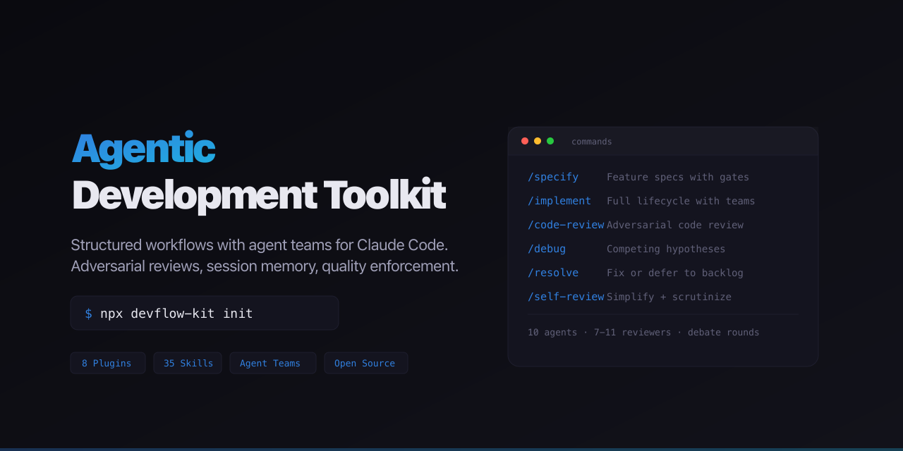 DevFlow | Agentic Dev Toolkit for Claude Code